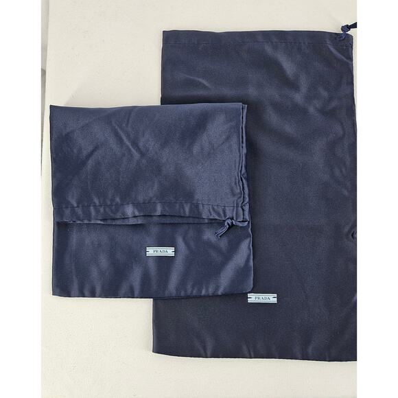 Authentic PRADA Shoe Dust Bags - Blue Satin - Set of Two - Picture 3 of 9